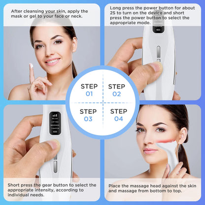 3-Mode Microcurrent Face & Neck Lifting Device for Skin Firming and Tightening