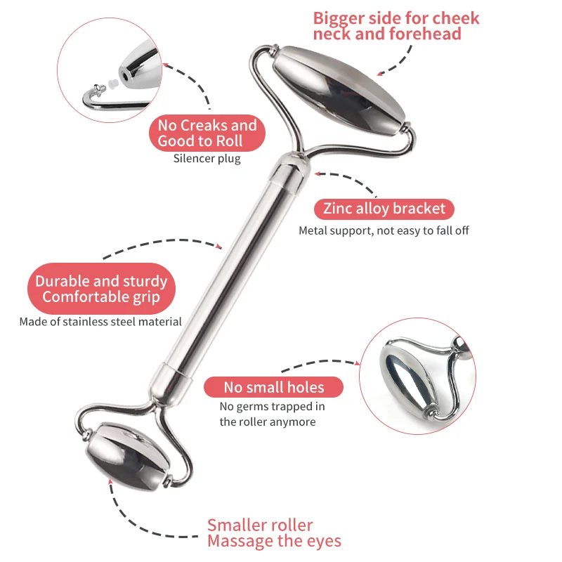 Stainless Steel Double-Head Facial Massage Rolle