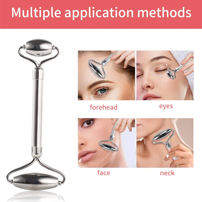 Stainless Steel Double-Head Facial Massage Rolle