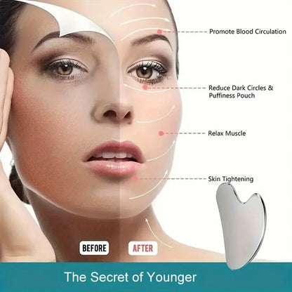 Stainless Steel Gua Sha Facial Massager for Cooling and Firming