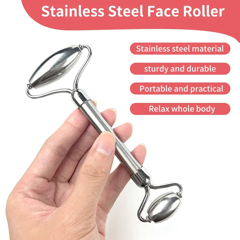 Stainless Steel Double-Head Facial Massage Rolle