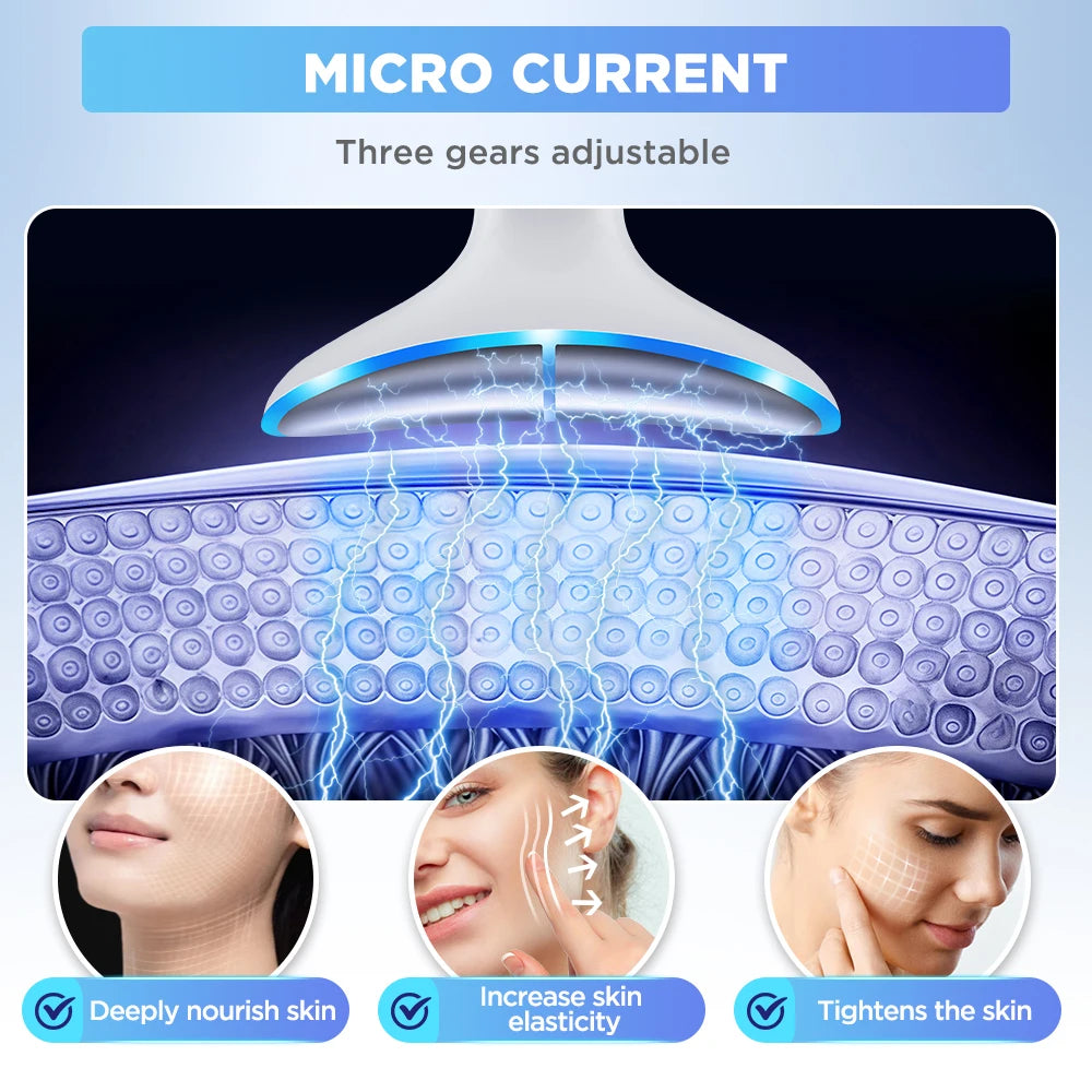 3-Mode Microcurrent Face & Neck Lifting Device for Skin Firming and Tightening
