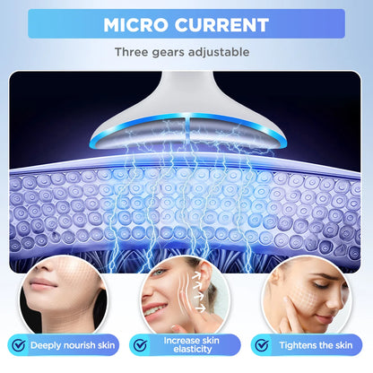 3-Mode Microcurrent Face & Neck Lifting Device for Skin Firming and Tightening