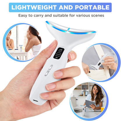 3-Mode Microcurrent Face & Neck Lifting Device for Skin Firming and Tightening