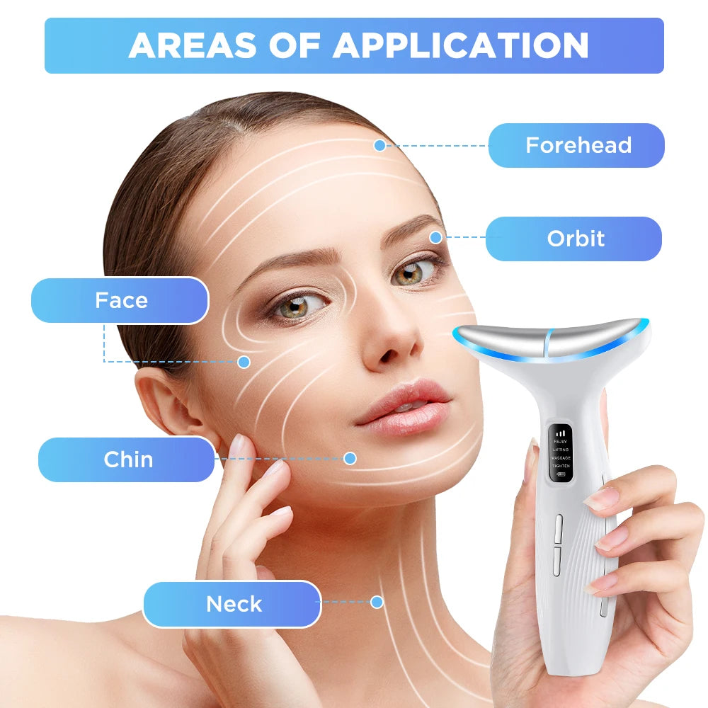 3-Mode Microcurrent Face & Neck Lifting Device for Skin Firming and Tightening
